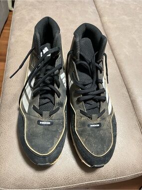 Black ICON Athletic Sneakers with White Stripes size 10.5